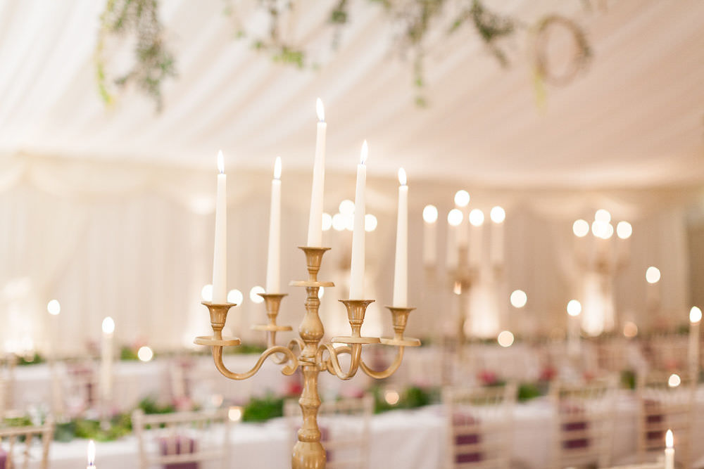 Marquee Decor Tables Candelabras Candlesticks Highcliffe Castle Wedding Bowtie and Belle Photography