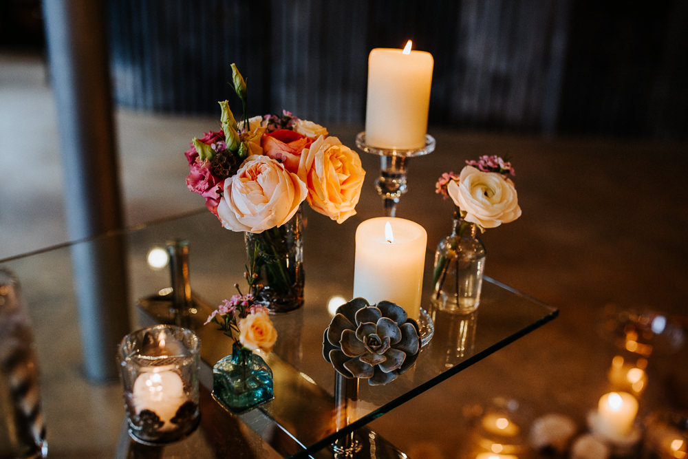 Candles Ceremony Flowers Aisle Holmes Mill Wedding Emilie May Photography