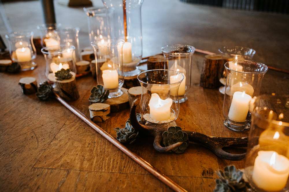 Candles Ceremony Flowers Aisle Holmes Mill Wedding Emilie May Photography