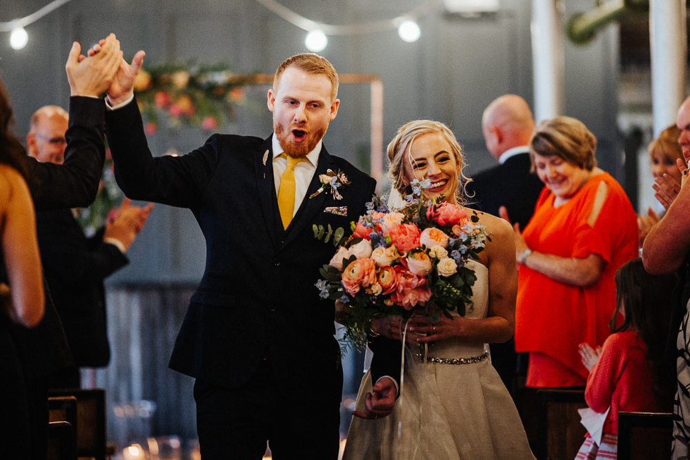 Bouquet Flowers Bride Bridal Peach Coral Peony Peonies Rose Holmes Mill Wedding Emilie May Photography
