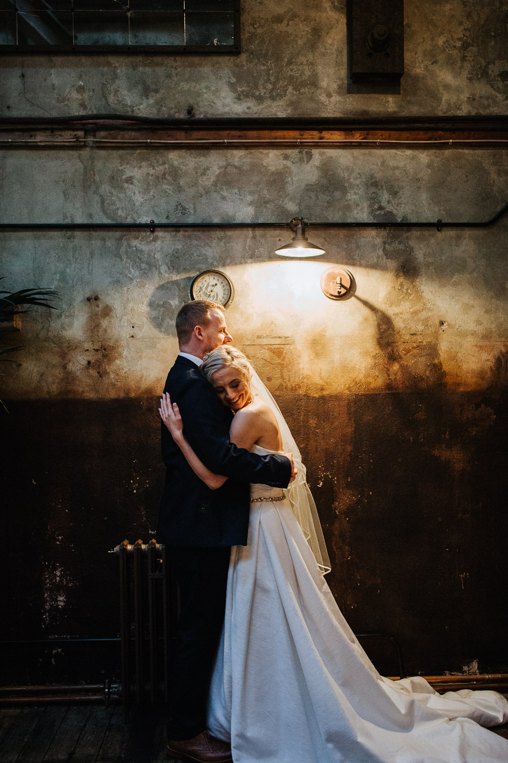 Bride Bridal Dress Gown Strapless Veil Jesus Peiro Train Belt Holmes Mill Wedding Emilie May Photography