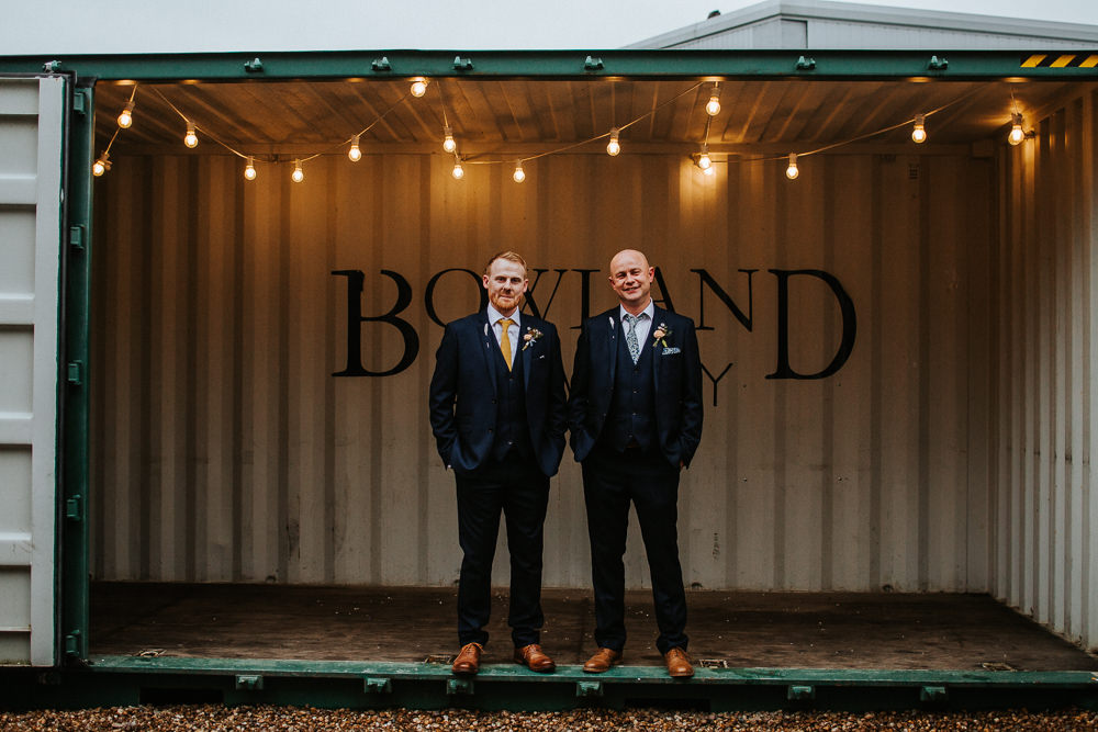 Groom Suit Groomsmen Mustard Yellow Bow Tie Holmes Mill Wedding Emilie May Photography