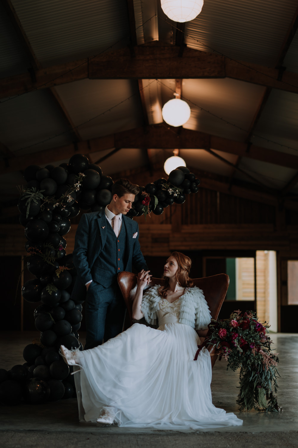 Industrial Luxe Wedding Ideas Balloon Installation Ayelle Photography
