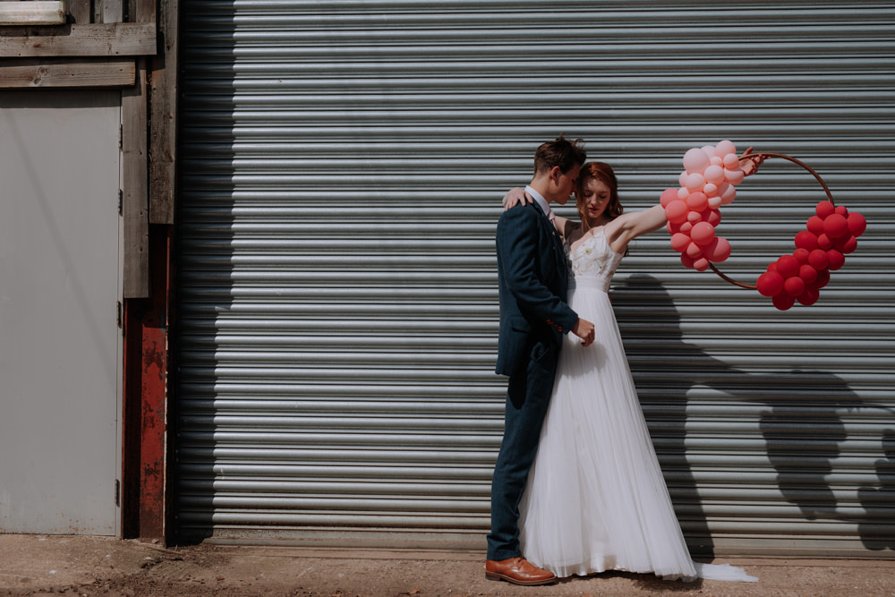 Industrial Luxe Wedding Ideas Balloon Installation Ayelle Photography