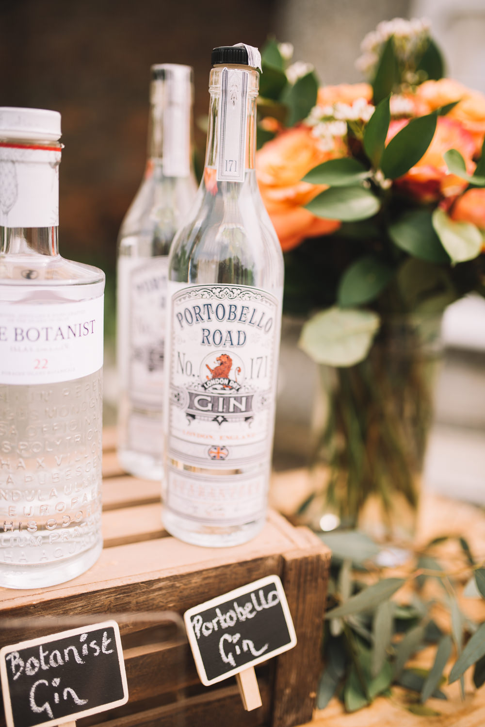 Gin Bar Station Irnham Hall Wedding Lucie Watson Photography