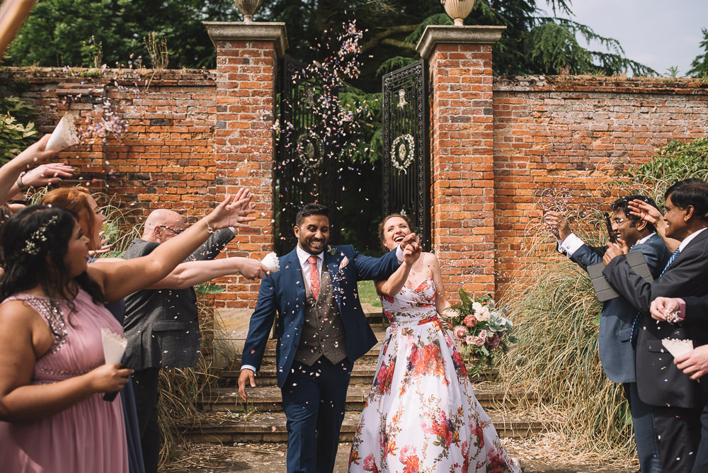Confetti Throw Irnham Hall Wedding Lucie Watson Photography