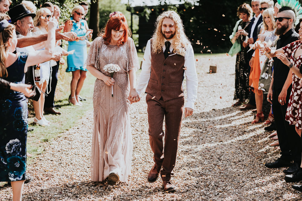 Keeper and The Dell Boho Farm Field Marquee DIY Alternative Rustic Outdoor Ceremony Macrame Ivy Bride Groom Apache Blessing Paper Rose Bouquet | Relaxed Outdoor Wedding with 1000 Rainbow Origami Cranes Dan Biggins Photography