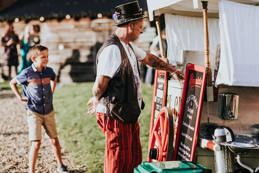 Keeper and The Dell Boho Farm Field Marquee DIY Alternative Rustic Ice Cream Van Cart Norfolk | Relaxed Outdoor Wedding with 1000 Rainbow Origami Cranes Dan Biggins Photography