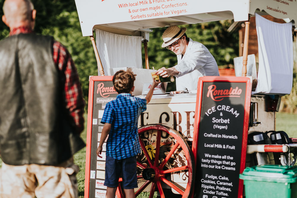 Keeper and The Dell Boho Farm Field Marquee DIY Alternative Rustic Ice Cream Van Cart Norfolk | Relaxed Outdoor Wedding with 1000 Rainbow Origami Cranes Dan Biggins Photography