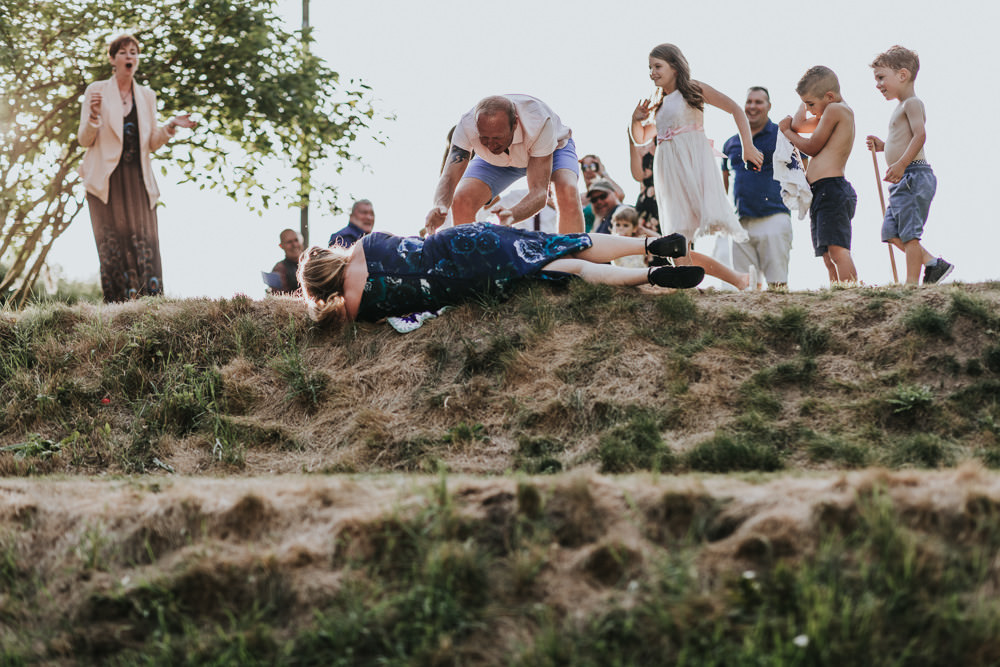 Keeper and The Dell Boho Farm Field Marquee DIY Alternative Rustic Garden Games | Relaxed Outdoor Wedding with 1000 Rainbow Origami Cranes Dan Biggins Photography