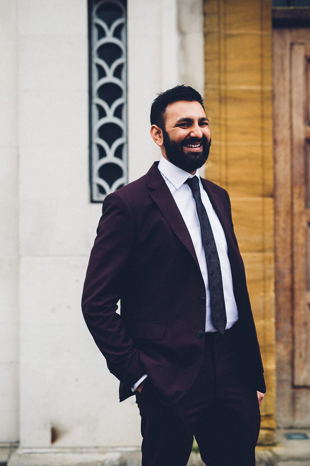 Burberry Groom Ox Blood Burgundy Suit MC Motors Wedding LoveStruck Photography