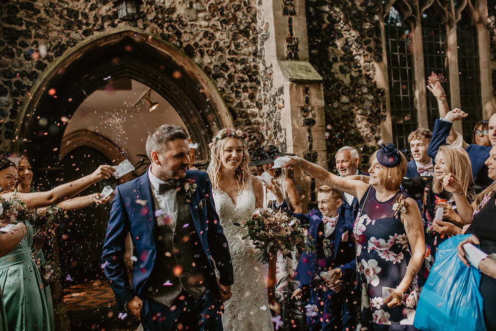 Confetti Throw Norwich Cathedral Wedding Camilla Andrea Photography