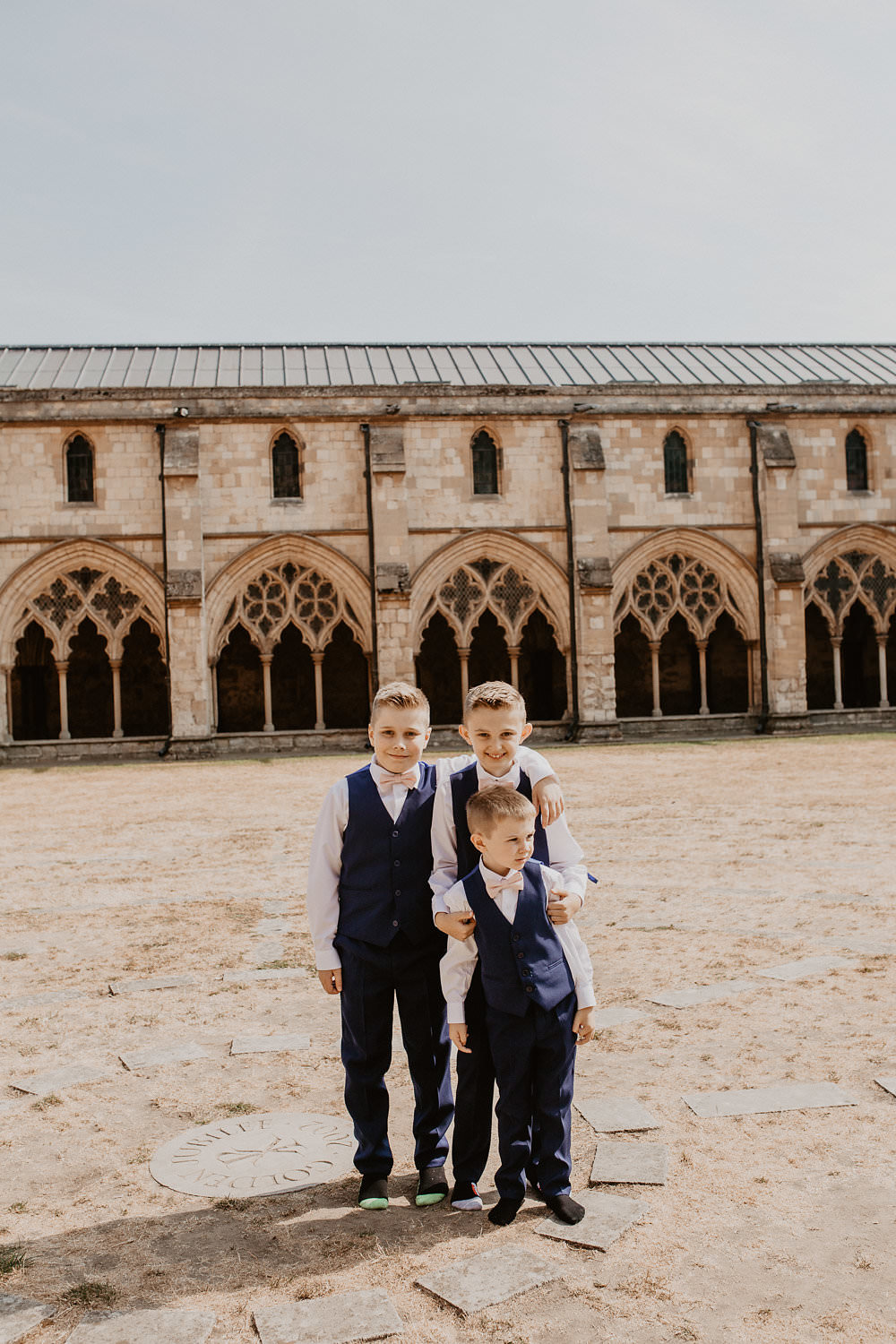 Page Boys Waistcoats Bow Ties Norwich Cathedral Wedding Camilla Andrea Photography