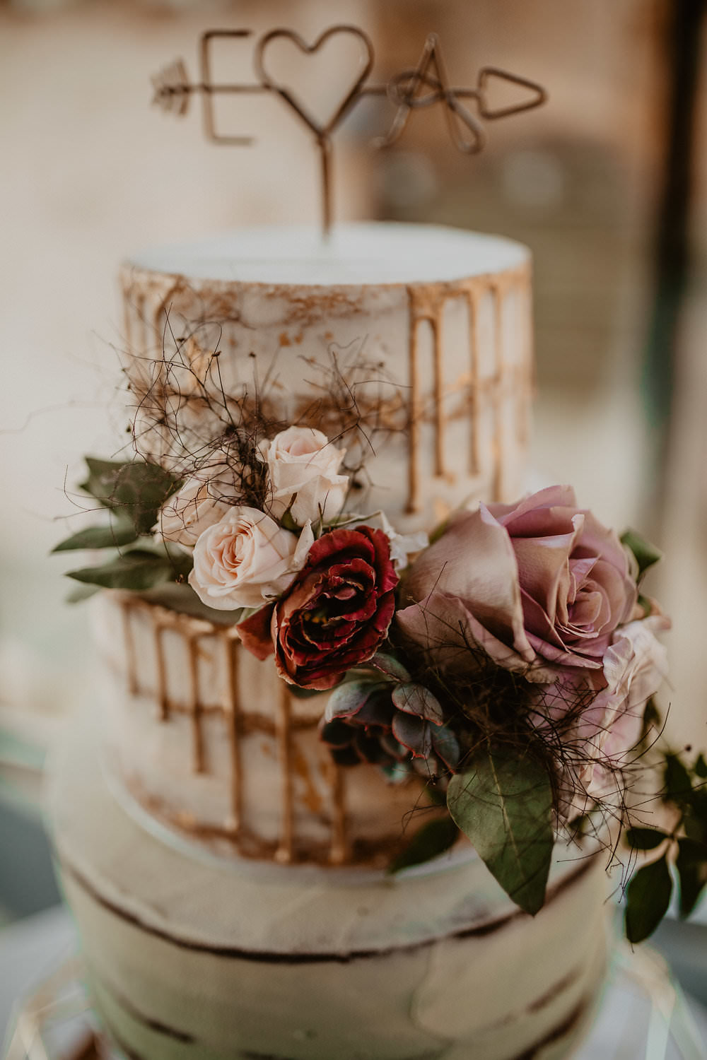 Mint Green Semi Naked Cake Drip Wire Topper Flowers Greenery Norwich Cathedral Wedding Camilla Andrea Photography