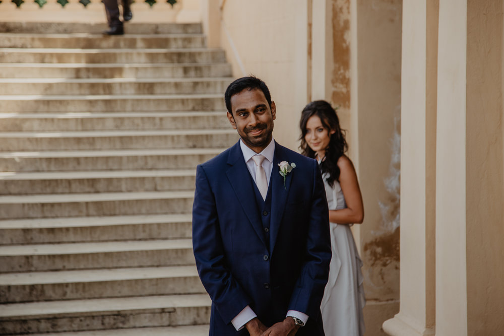 Osborne House Isle of Wight Natural Classic Bride Groom Ceremony First Look | Timeless Royal Inspired Seaside Wedding Holly Cade Photography