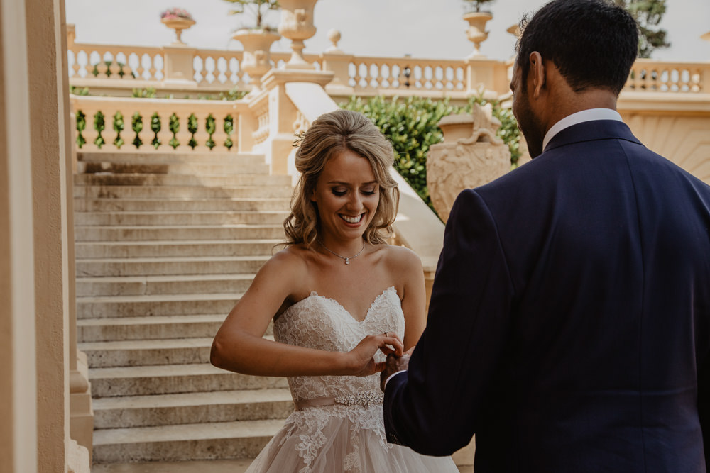 Osborne House Isle of Wight Natural Classic Bride Blush Pastel Bouquets Stella York Dress Groom Outdoor Ceremony Rings | Timeless Royal Inspired Seaside Wedding Holly Cade Photography