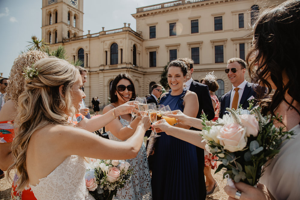 Osborne House Isle of Wight Natural Classic Bride Blush Pastel Bouquets Stella York Dress Groom Outdoor Reception Drinks | Timeless Royal Inspired Seaside Wedding Holly Cade Photography