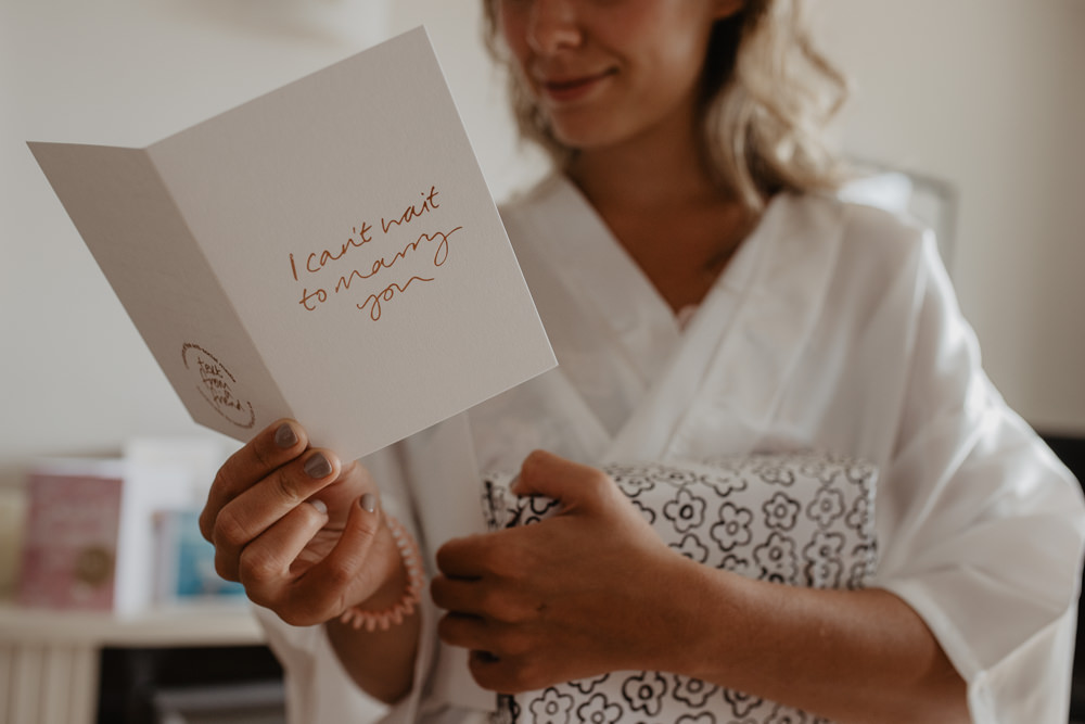 Osborne House Isle of Wight Natural Classic Bride Morning Prep Letter Card Can't Wait to Marry You | Timeless Royal Inspired Seaside Wedding Holly Cade Photography