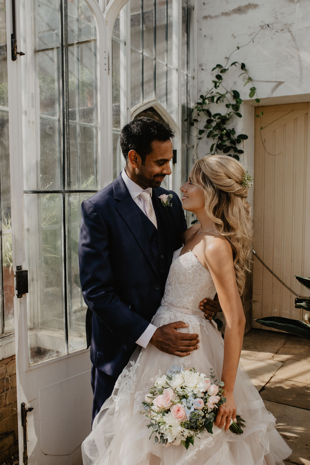 Osborne House Isle of Wight Natural Classic Blush Pastel Bridal Bouquet Bride Groom Romantic Portraits Rose Garden | Timeless Royal Inspired Seaside Wedding Holly Cade Photography
