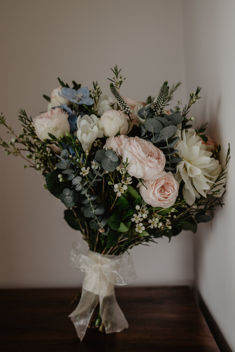 Osborne House Isle of Wight Natural Classic Bride Bouquet Pastel Pink Blue White Eucalyptus | Timeless Royal Inspired Seaside Wedding Holly Cade Photography