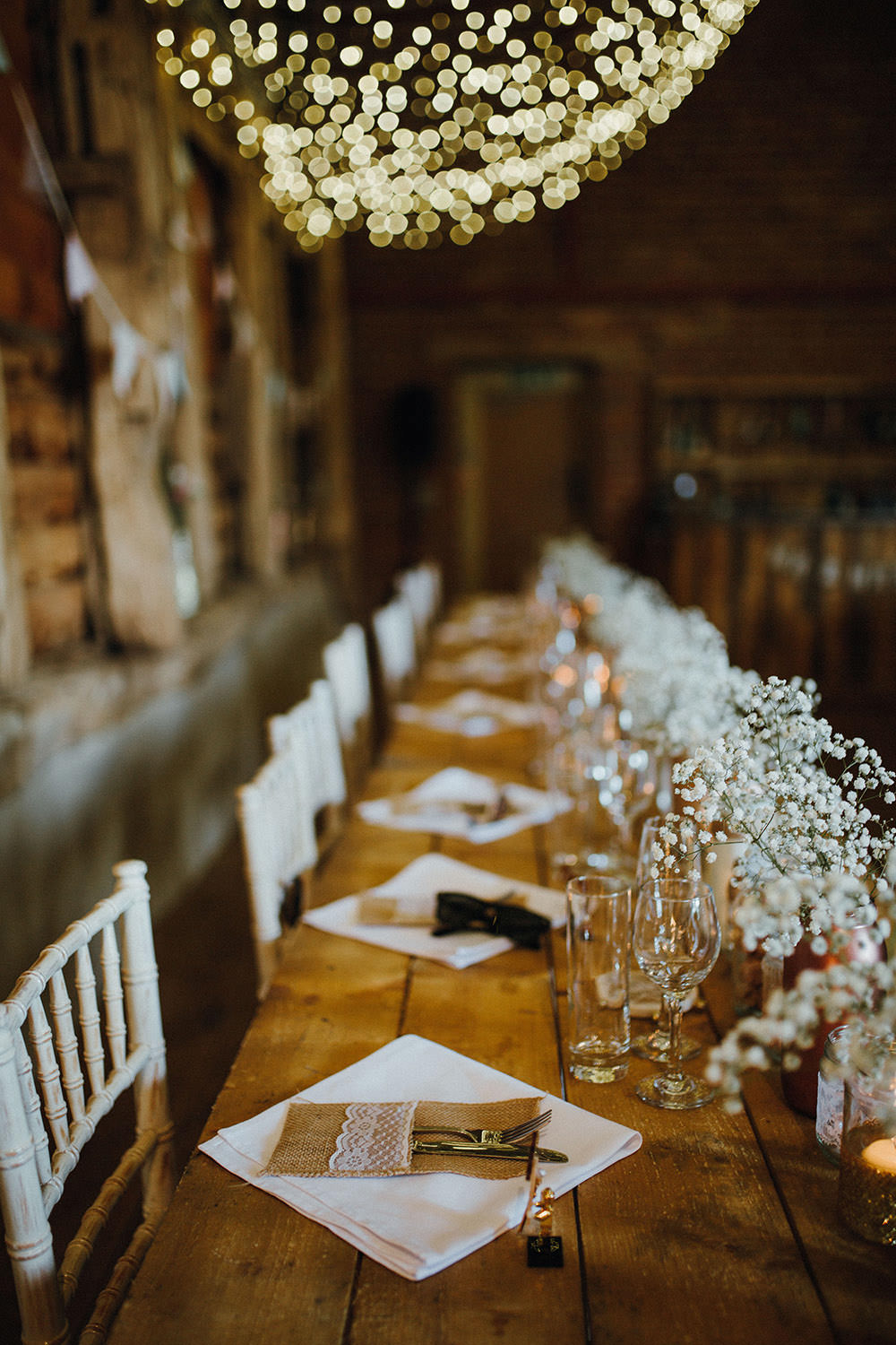 Long Wooden Rustic Tables Pimhill Barn Wedding Shrophire Leah Lombardi Photography