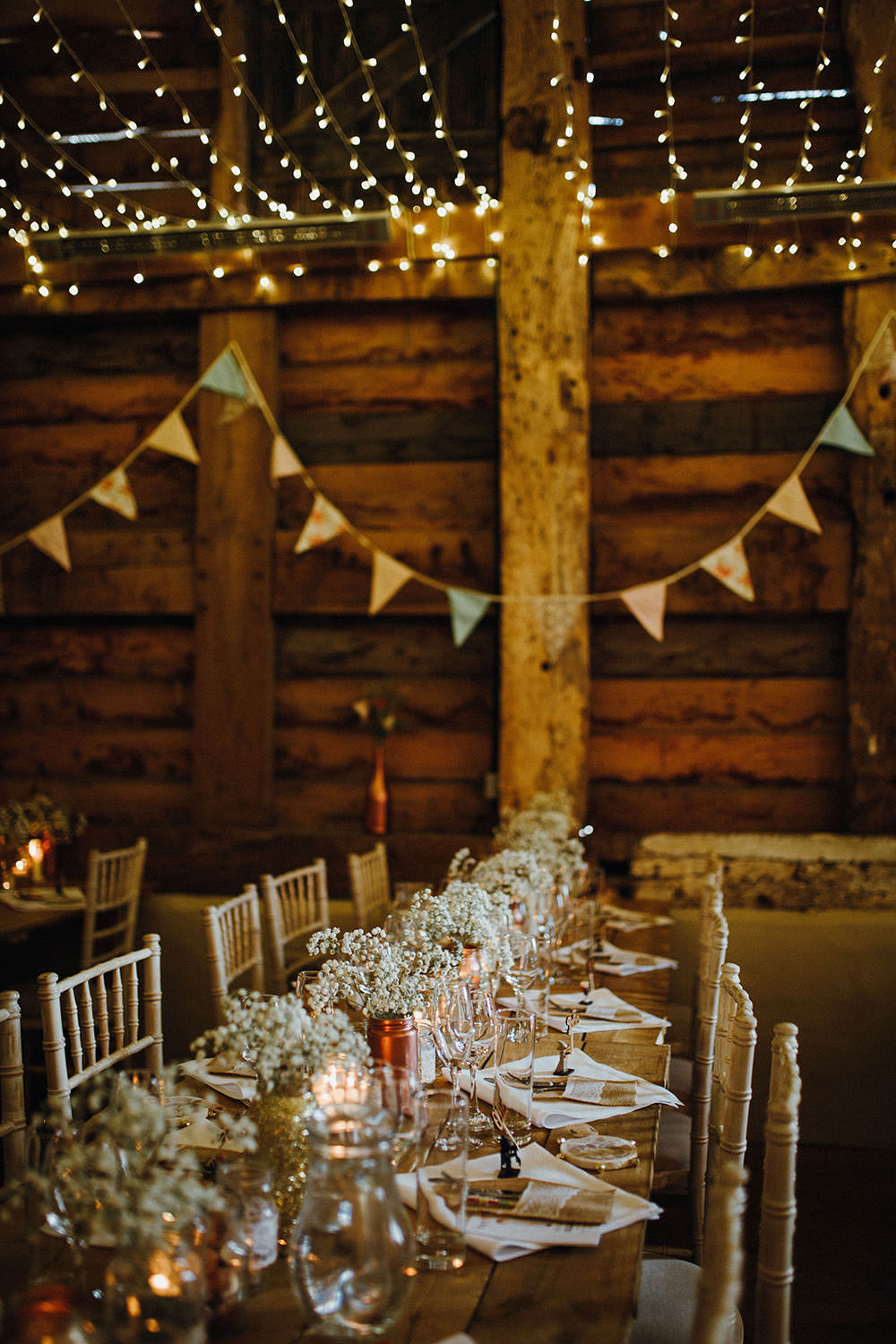 Bunting Decor Pimhill Barn Wedding Shrophire Leah Lombardi Photography