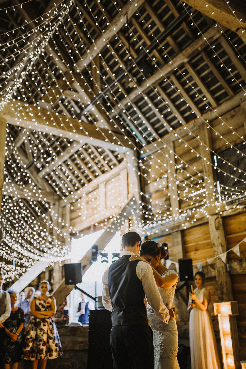 Fairy Lights Lighting Canopy String Ceiling Decor Pimhill Barn Wedding Shrophire Leah Lombardi Photography