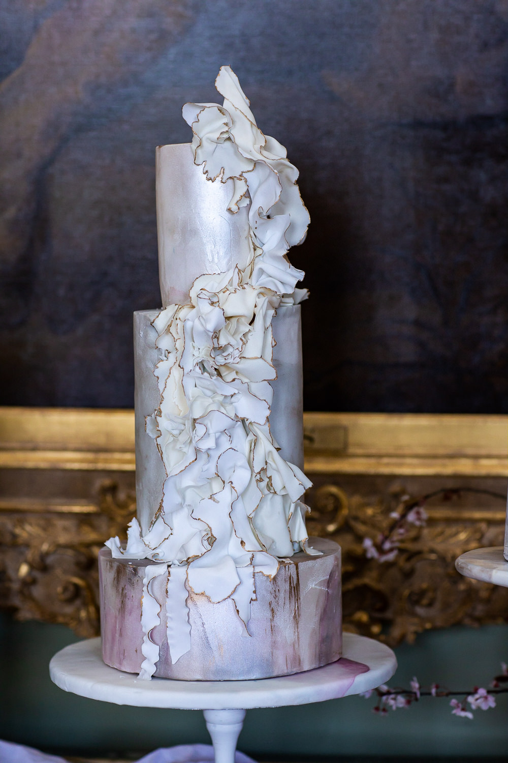 Modern Dance Ballet Inspired Fine Art Editorial Somerley House Cakes Dessert Table Kate Burt | Romantic Soft Wedding Ideas Siobhan H Photography