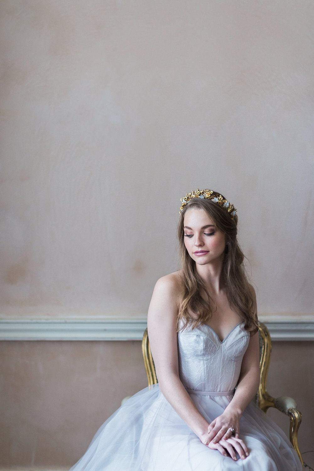 Modern Ballet Inspired Editorial Fine Art Somerley House Bride Lilac Dress Naomi Neoh Samantha Walden Gold Floral Headpiece Tiara | Romantic Soft Wedding Ideas Siobhan H Photography