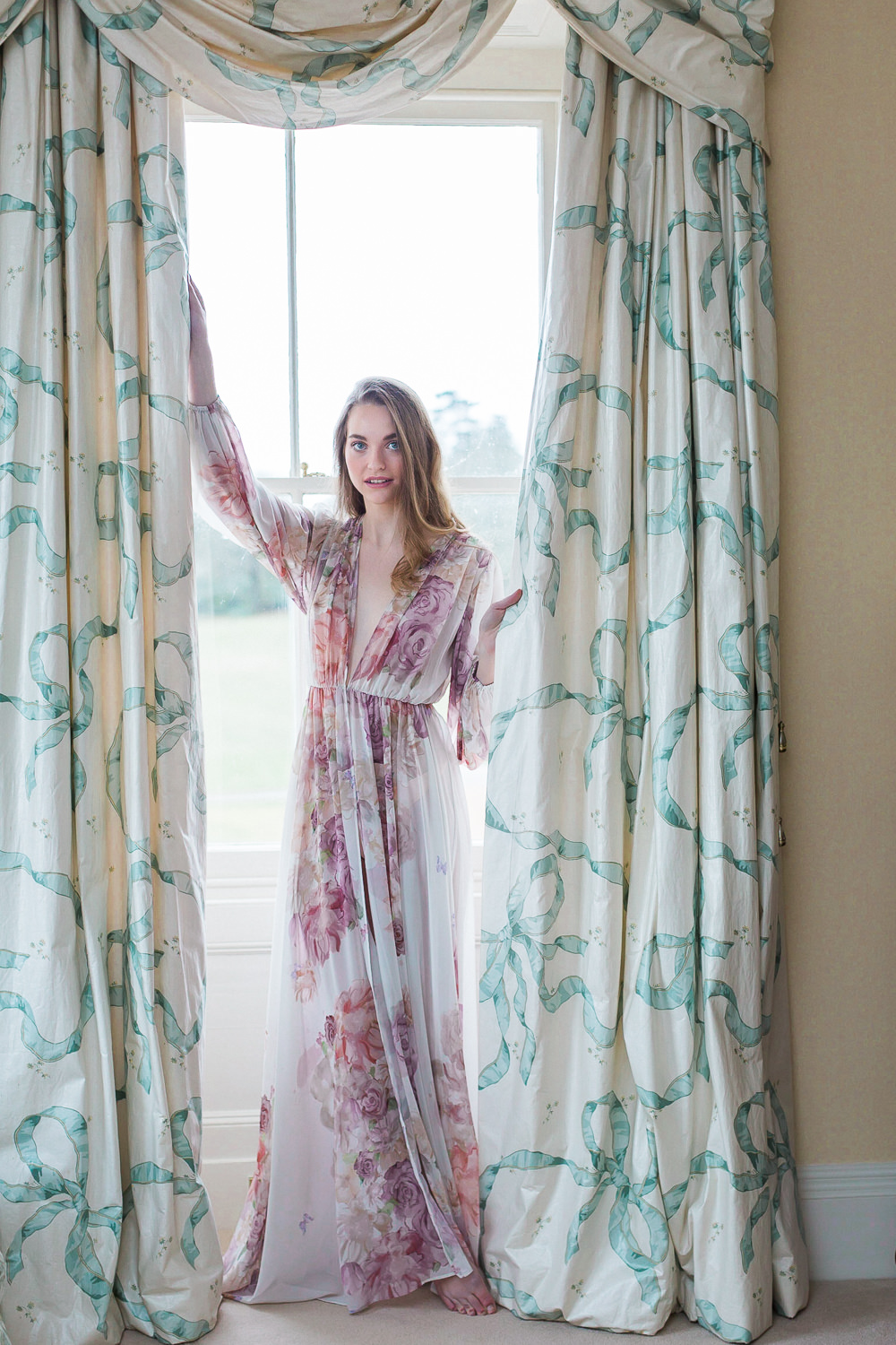 Modern Wabi Sabi Ballet Dance Inspired Fine Art Editorial Somerley House Morning Bridal Prep Floral Robe | Romantic Soft Wedding Ideas Siobhan H Photography