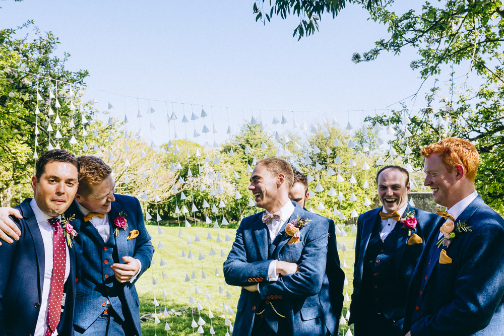 Groom Groomsmen Blue Suits Bow Ties Rue De Seine Wedding Dress Bride Curious Rose Photography