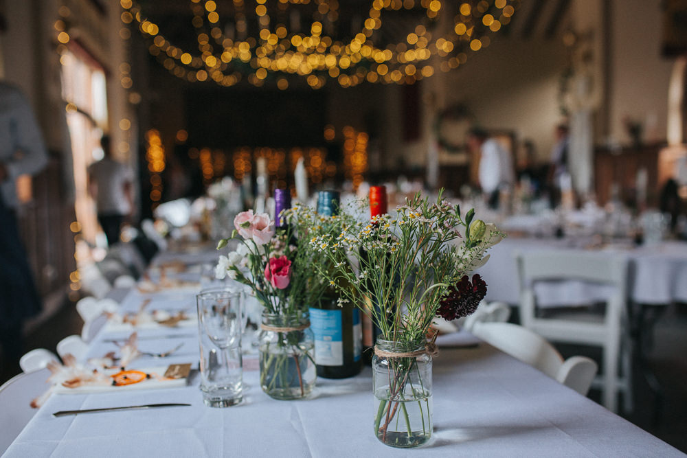 Table Flowers Centrepiece Summer Boho Outdoor Wedding A Little Picture
