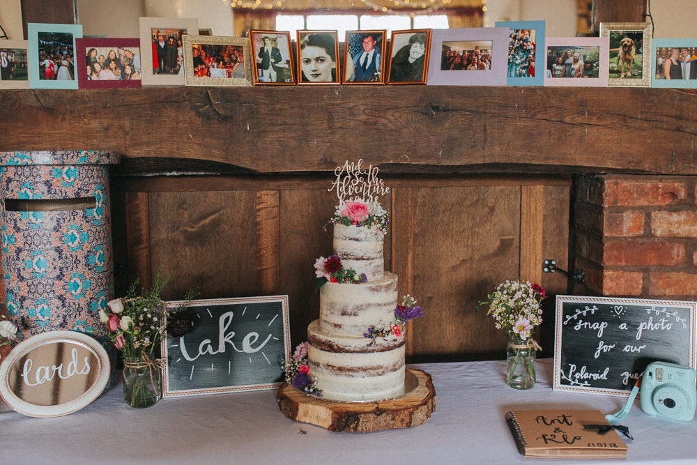 Semi Naked Cake Log Stand Flowers Topper Summer Boho Outdoor Wedding A Little Picture