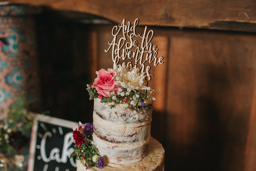 Semi Naked Cake Log Stand Topper Summer Boho Outdoor Wedding A Little Picture