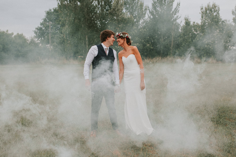 Smoke Bomb Portraits Summer Boho Outdoor Wedding A Little Picture