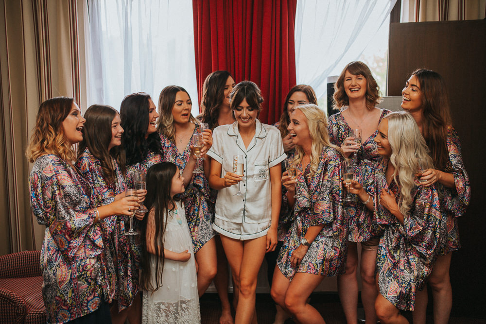 Bridesmaids Bride Bridal Dressing Gowns Robes Floral PJs Summer Boho Outdoor Wedding A Little Picture