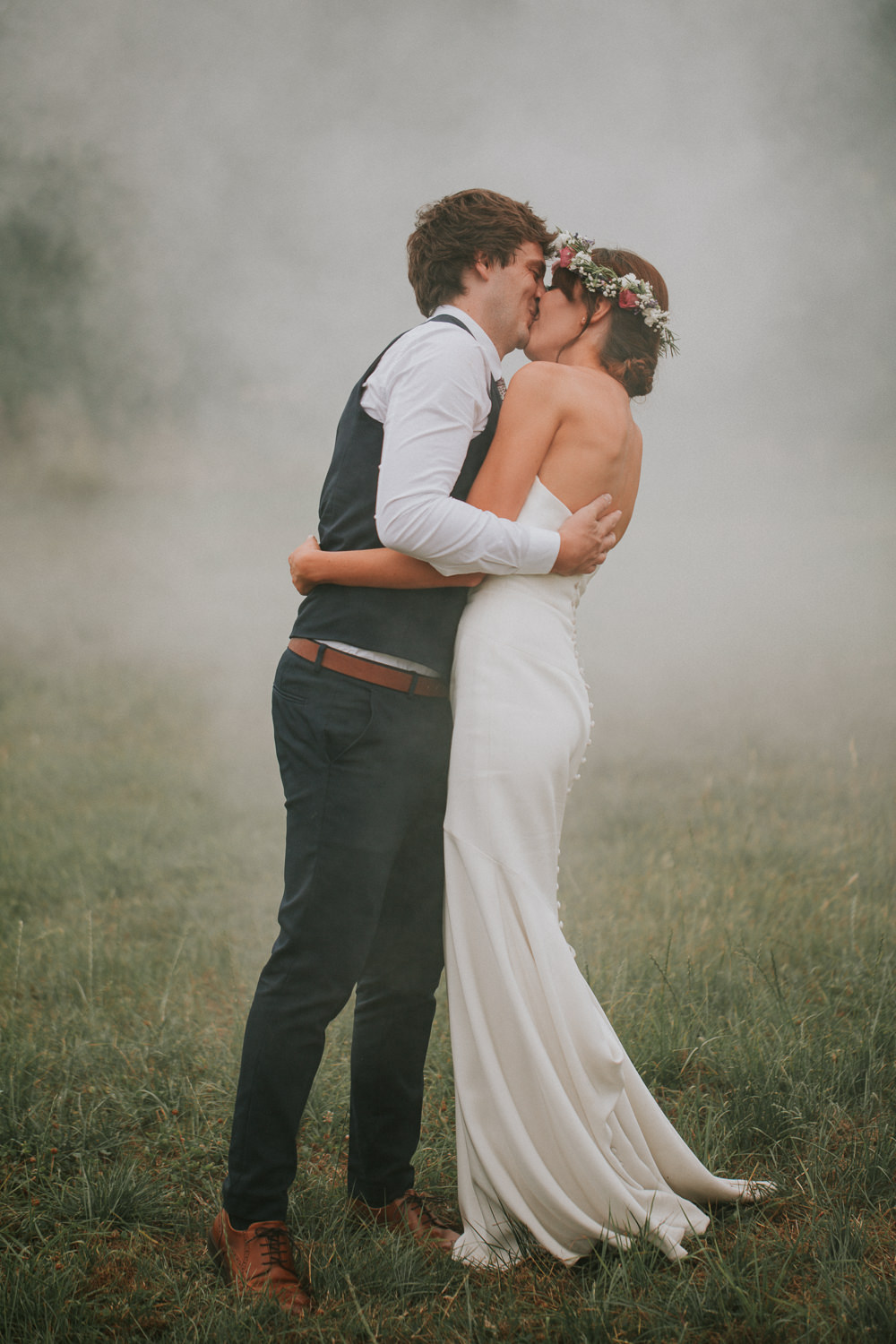 Smoke Bomb Summer Boho Outdoor Wedding A Little Picture