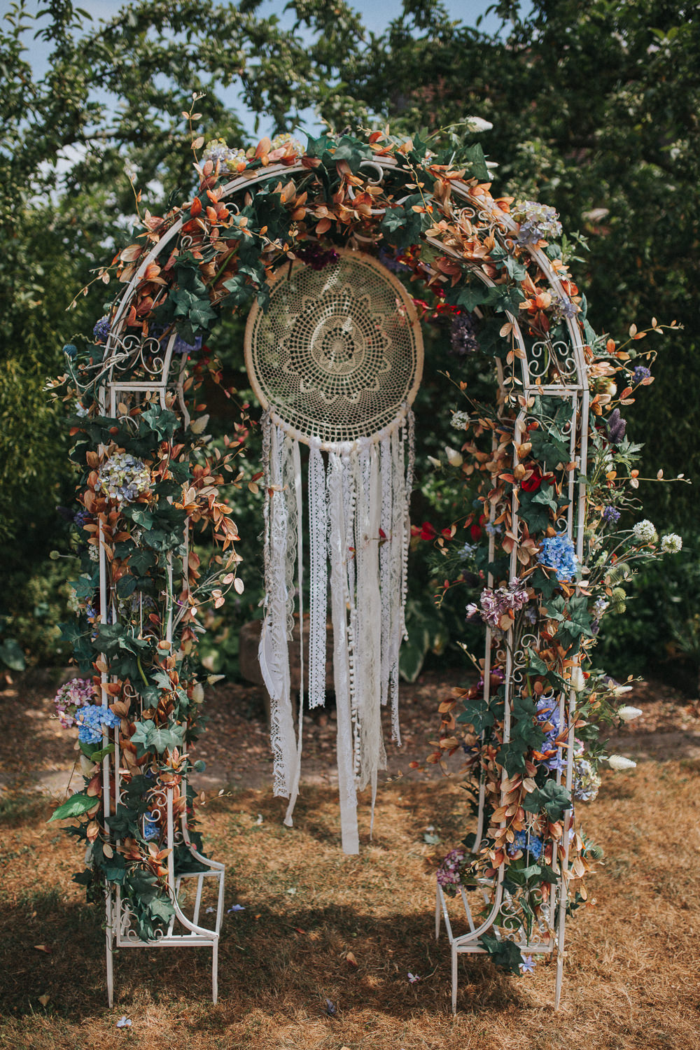Flower Metal Arch Floral Dream Catcher Backdrop Ceremony Summer Boho Outdoor Wedding A Little Picture
