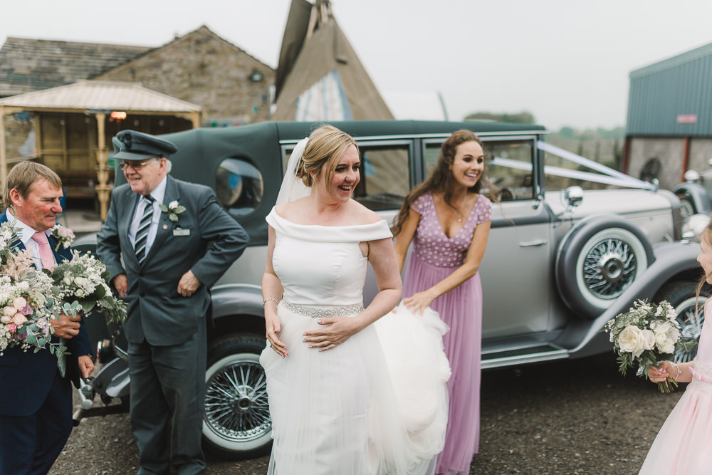 Dress Gown Bride Bridal Off Shoulder Bardot Belt Wellbeing Farm Wedding Anna Wood Photography