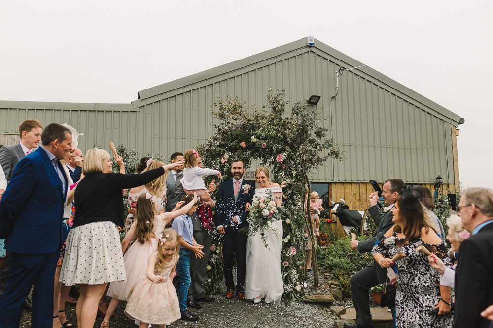 Flower Arch Floral Greenery Backdrop Wellbeing Farm Wedding Anna Wood Photography