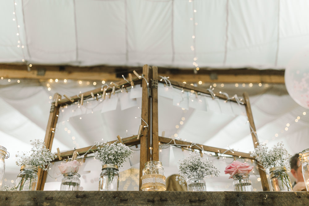 Jar Flowers Wellbeing Farm Wedding Anna Wood Photography