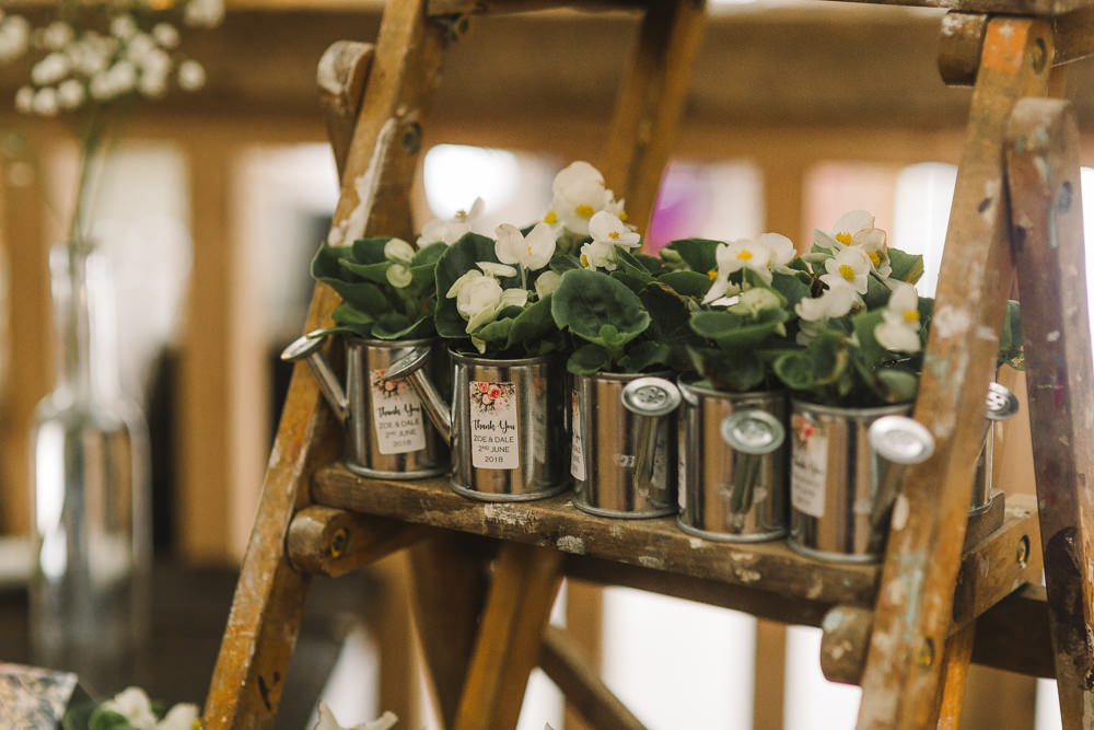 Wooden Ladder Flowers Wateringcans Decor Wellbeing Farm Wedding Anna Wood Photography