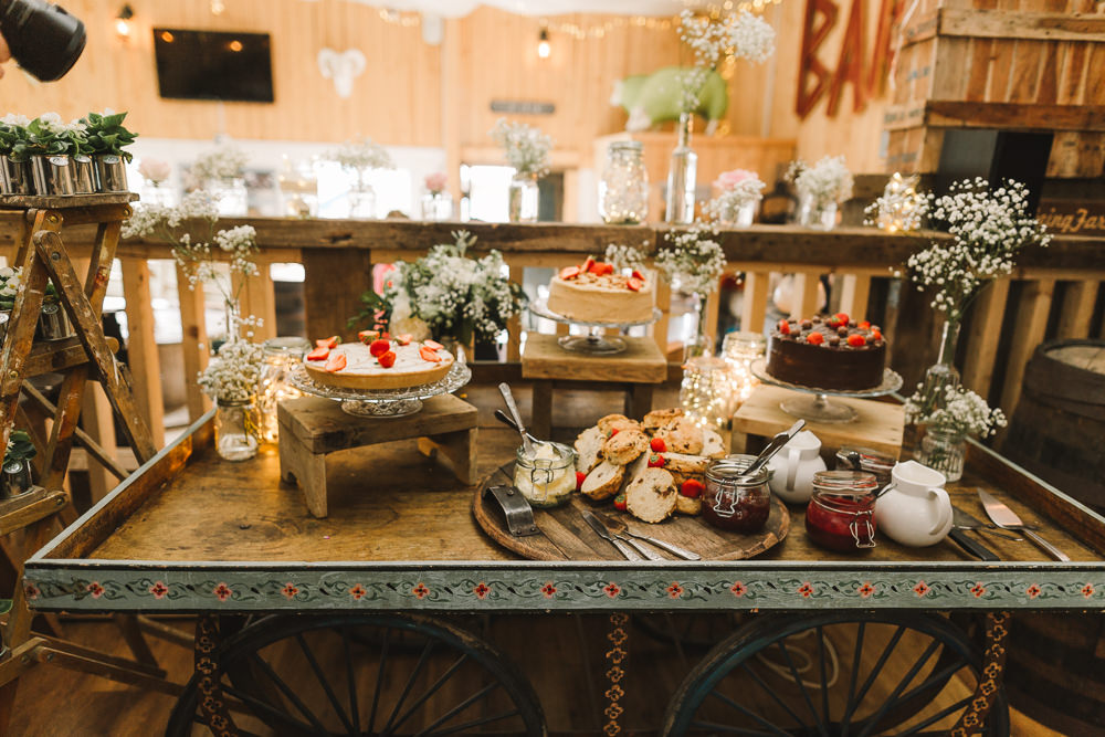 Cake Dessert Table Set Up Wellbeing Farm Wedding Anna Wood Photography