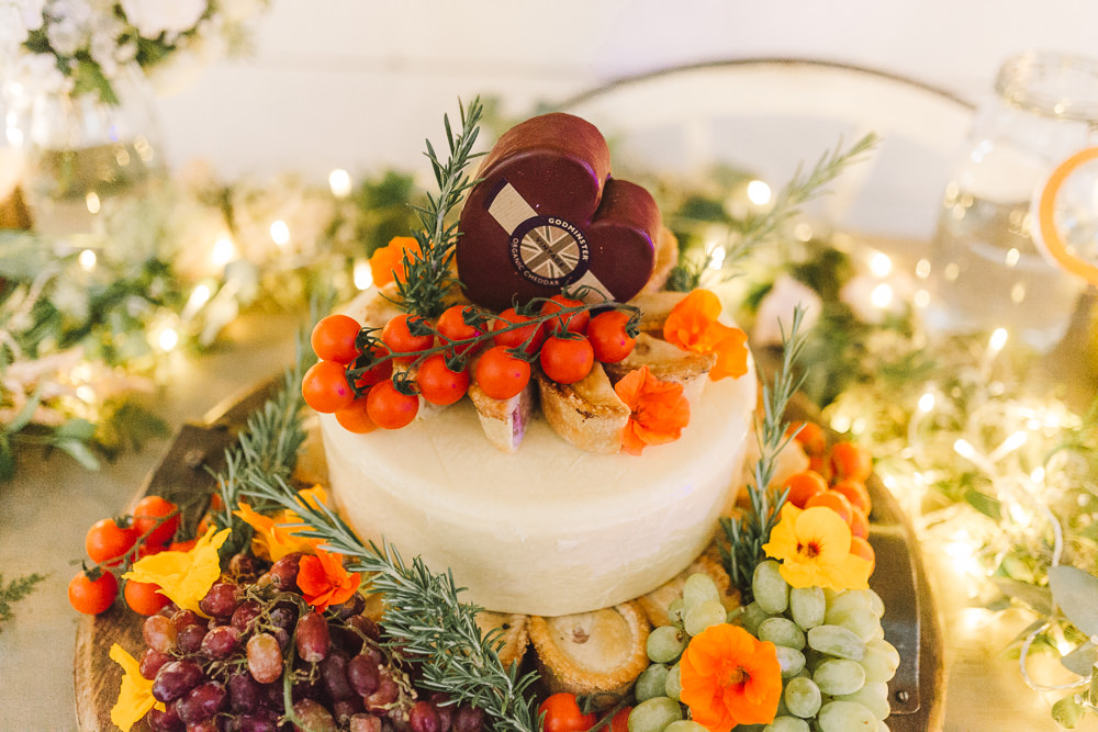 Cheese Tower Cake Stack Fruit Flowers Wellbeing Farm Wedding Anna Wood Photography