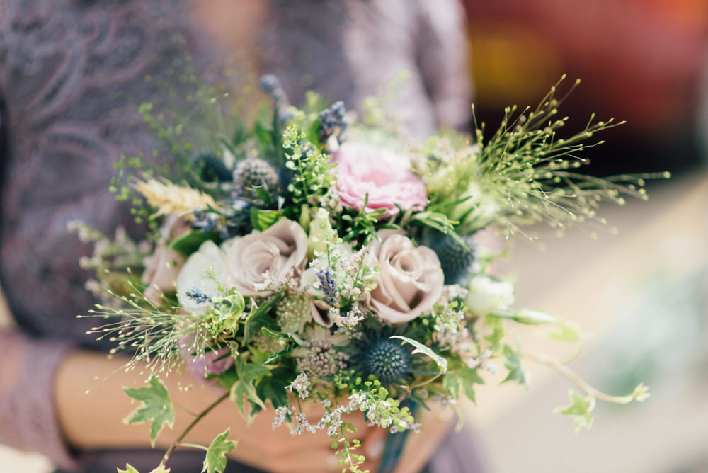 Bridal Bridesmaids Bouquet Sea Holly Rose Westerham Golf Club Wedding Sarah Fleet Photography