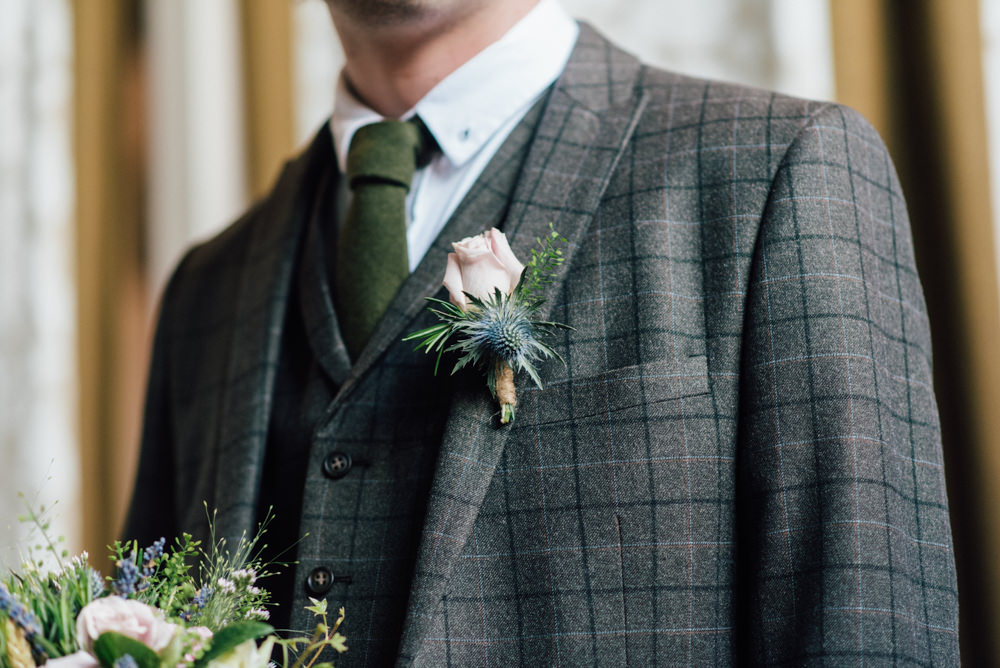 Check Suit Three Piece Tweed Westerham Golf Club Wedding Sarah Fleet Photography