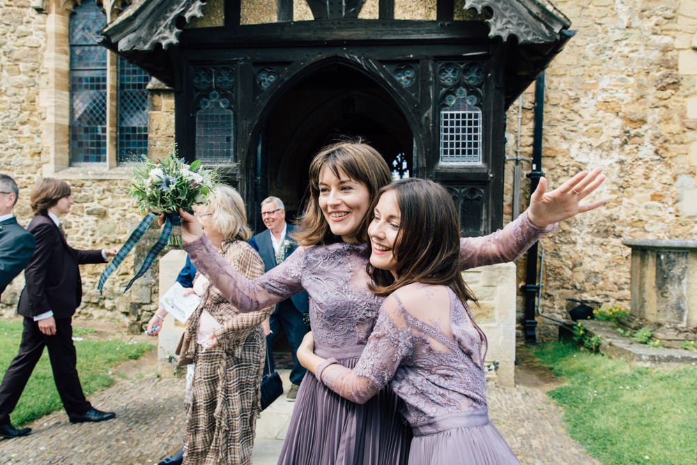 Dusky Purple Lavender Bridesmaids Dresses Lace Long Sleeve Westerham Golf Club Wedding Sarah Fleet Photography