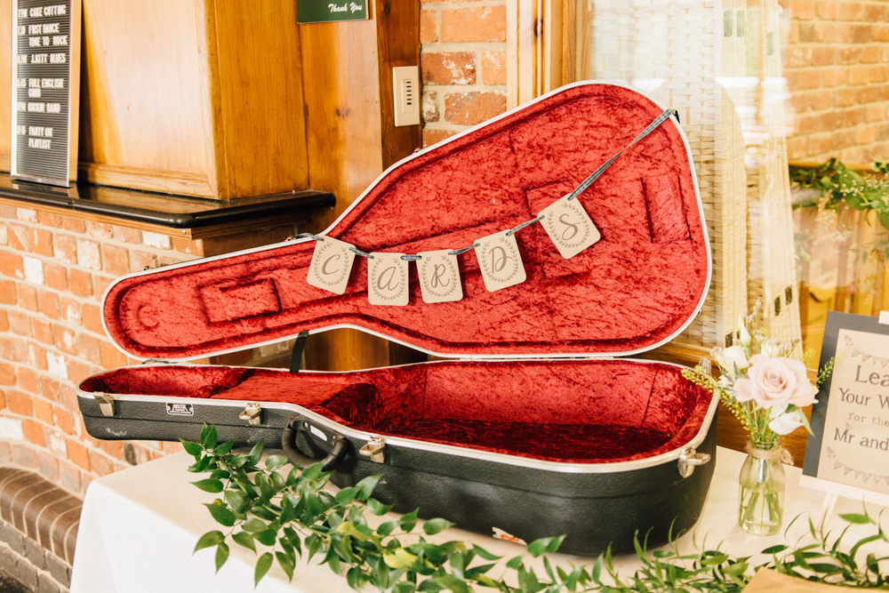 Cards Guitar Case Bunting Foliage Westerham Golf Club Wedding Sarah Fleet Photography