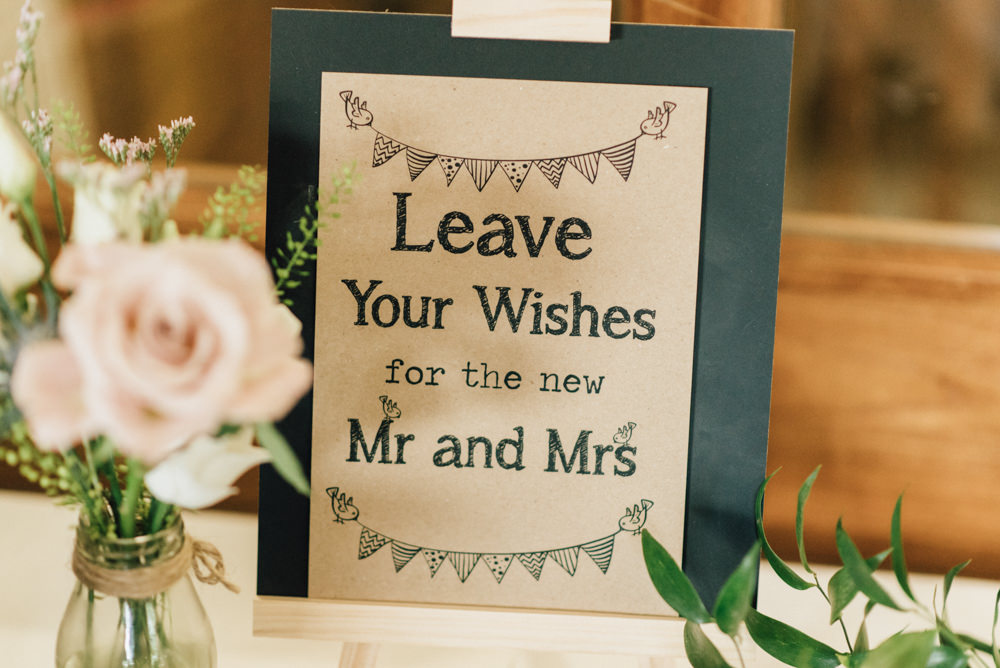 Guest Book Sign Bunting Wishes New Mr & Mrs Vase Rose Westerham Golf Club Wedding Sarah Fleet Photography