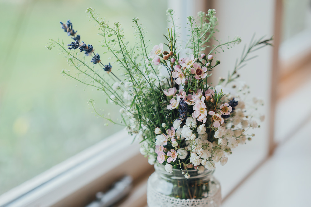 Wildflower Meadow Flowers Jam Jar Wild Rustic Glam Sea Wedding Mr and Mrs Wedding Photography